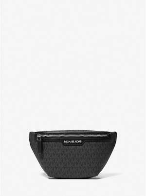 Men Michael Kors Cooper Mini Logo Crossbody Bags Black | LPIXVS-761