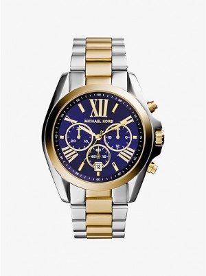 Men Michael Kors Oversized Bradshaw Two-Tone Watches Gold | FGPDIR-207