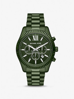 Men Michael Kors Oversized Lexington Green-Tone Watches Olive | ESZOHW-457