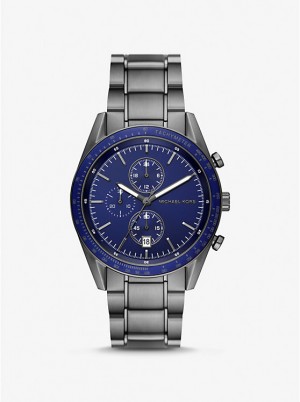 Men Michael Kors Oversized Warren Gunmetal Watches Grey | ZQTIND-932