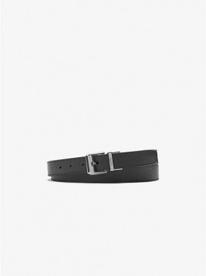 Men Michael Kors Reversible Leather Belts Black | ISAOFV-590