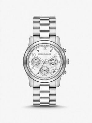 Men Michael Kors Runway Silver-Tone Watches Silver | QEDOYL-342