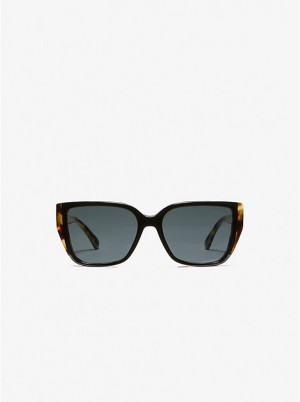 Women Michael Kors Acadia Sunglasses Black | HVRFTC-520