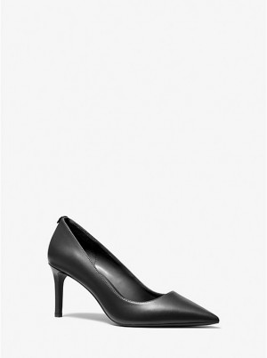 Women Michael Kors Alina Flex Leather Pumps Black | BWYXEU-562