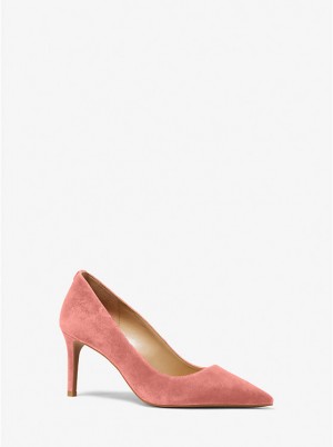 Women Michael Kors Alina Flex Suede Pumps Rose | WHLDVZ-460