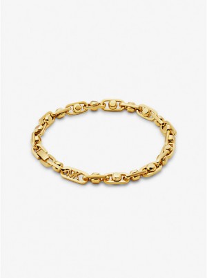 Women Michael Kors Astor Precious Metal-Plated Brass Link Bracelets Gold | YWQRPF-783