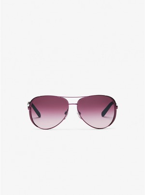 Women Michael Kors Chelsea Sunglasses Purple | MHCDJL-650