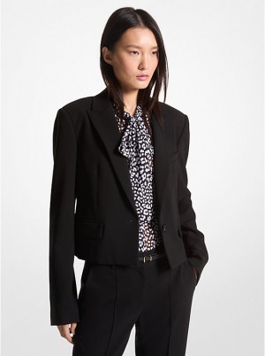 Women Michael Kors Crepe Cropped Blazers Black | ZTPYLM-168