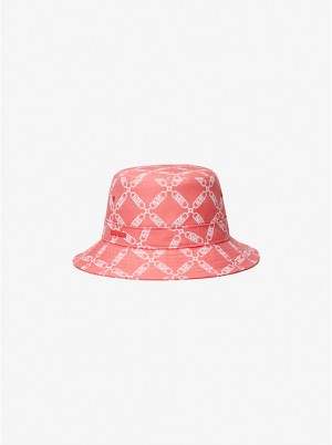 Women Michael Kors Empire Logo Jacquard Bucket Hats Coral | WPKBJC-619