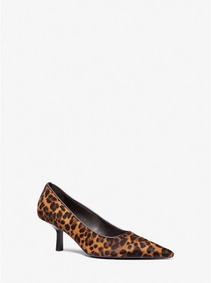 Women Michael Kors Frankie Leopard Print Calf Hair Pumps Brown Multicolor | AWKUOX-439