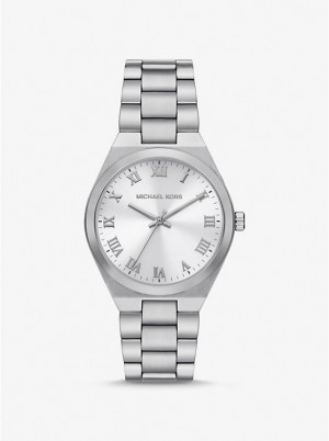 Women Michael Kors Lennox Silver-Tone Watches Silver | PKZTQI-513