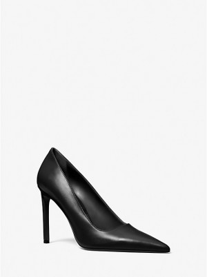 Women Michael Kors Martine Leather Pumps Black | EZOSQD-146