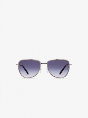 Women Michael Kors Whistler Sunglasses Silver | POBFJX-684