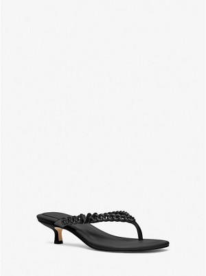 Women Michael Kors Zaza Kitten Sandals Black | LXTRGP-690