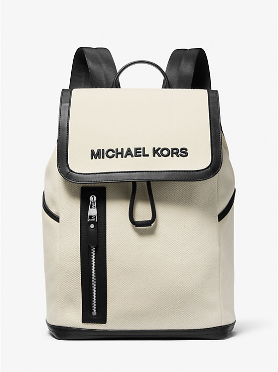 Men Michael Kors Brooklyn Cotton Canvas Backpack Beige | QSDPJH-952