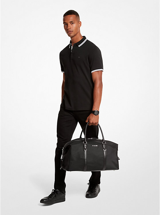 Men Michael Kors Brooklyn Recycled Nylon Duffel Bag Black | XVWDQI-801