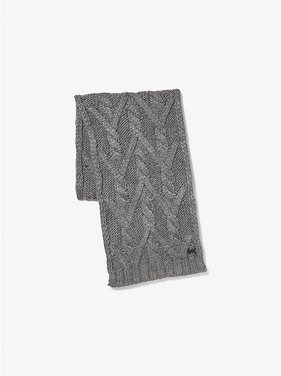 Men Michael Kors Cable Knit Scarf Grey | MQWJEY-084