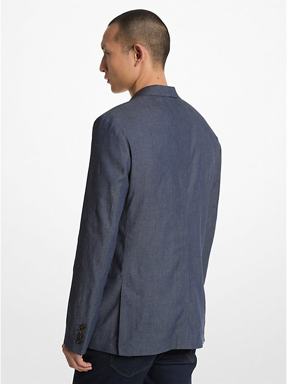 Men Michael Kors Chambray Blazers Navy | COMWRJ-724