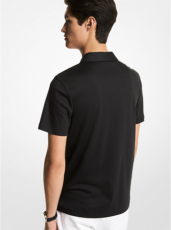 Men Michael Kors Cotton Polo Shirts Black | KBHDTP-689