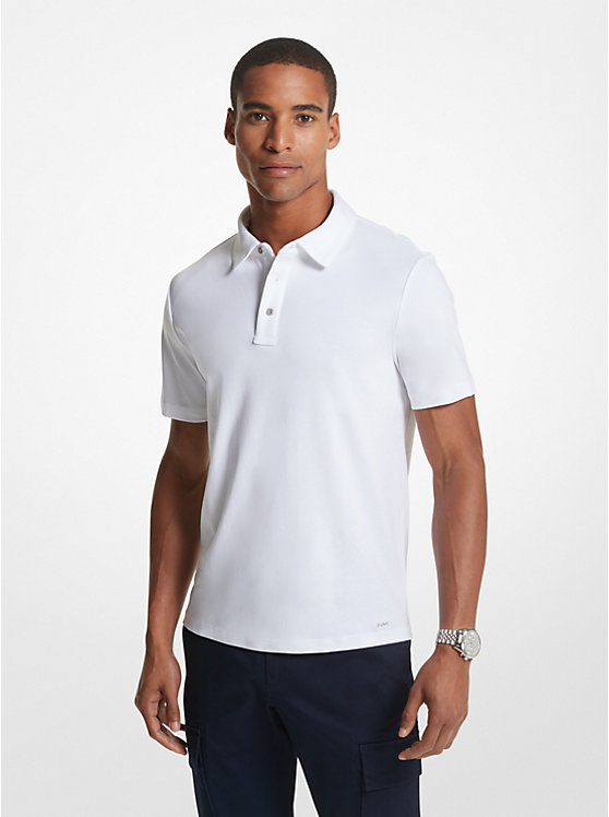 Men Michael Kors Cotton Polo Shirts White | MYJTNG-419