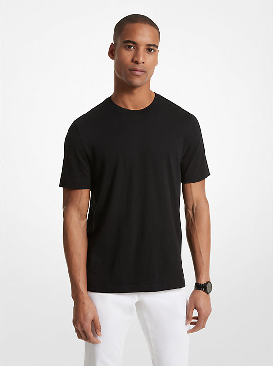 Men Michael Kors Cotton T Shirts Black | YUTZEN-326