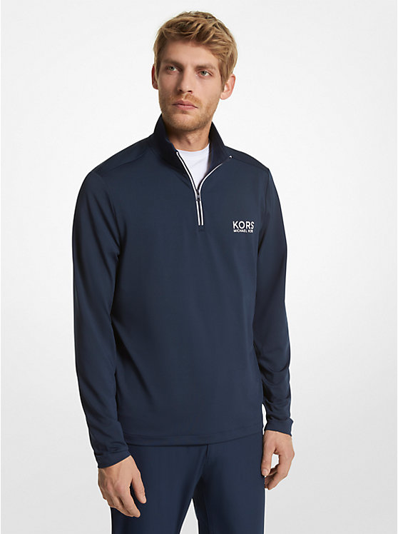 Men Michael Kors Golf Performance Quarter Zip Sweatshirts Navy | KBCDSL-940