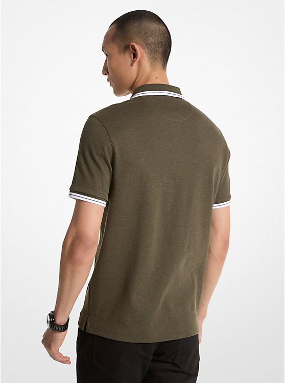 Men Michael Kors Greenwich Cotton Polo Shirts Dark Green | EONUBT-567