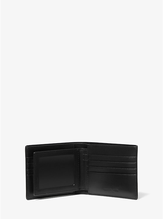 Men Michael Kors Harrison Logo Billfold With Passcase Wallets Black | OARBJZ-637