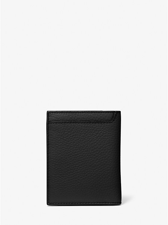 Men Michael Kors Hudson Leather Zip Wallets Black | EWVZIQ-785