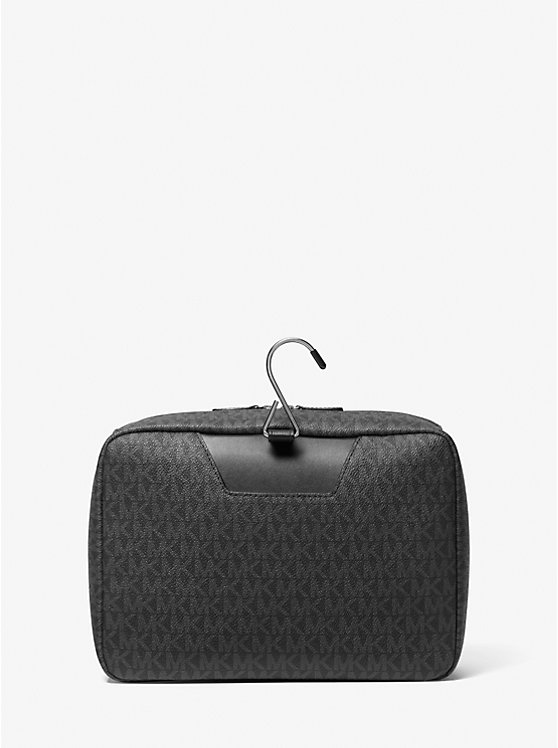 Men Michael Kors Hudson Logo Travel Kit Duffel Bag Black | AMWVQY-910