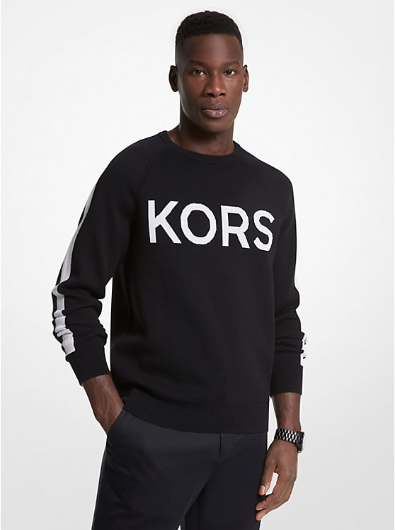 Men Michael Kors KORS Cotton Blend Sweaters Black | RMZQJF-718