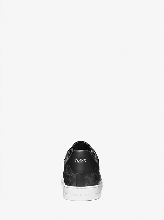 Men Michael Kors Keating Empire Signature Logo and Leather Sneakers Black | IPUAOM-063