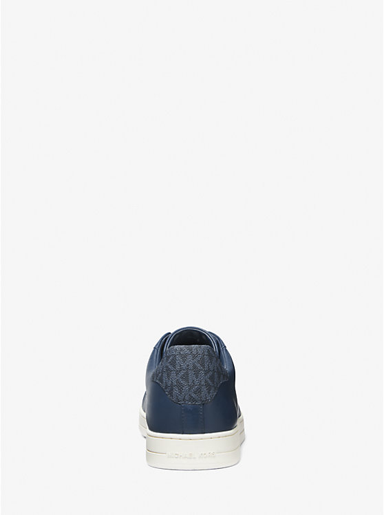 Men Michael Kors Keating Leather Slip-On Sneakers Navy | CLMVYQ-614