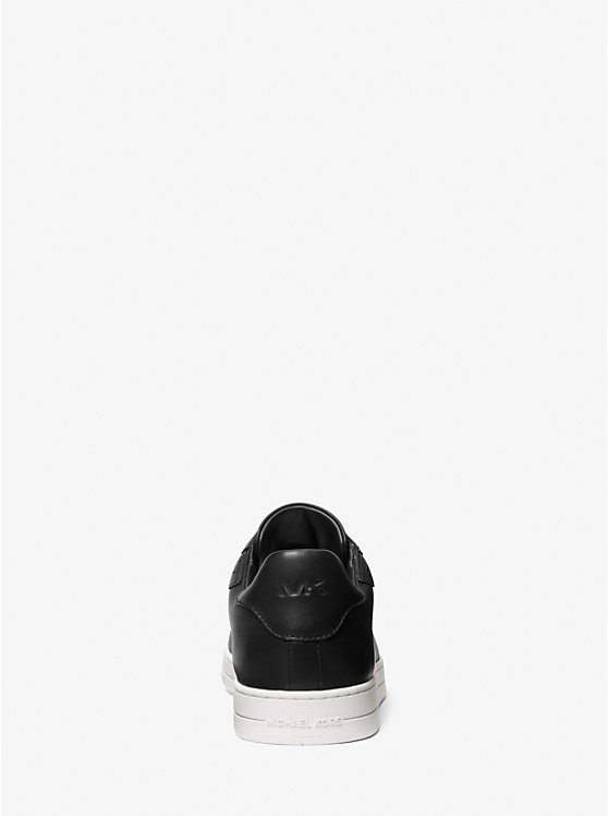 Men Michael Kors Keating Leather Sneakers Black | RDZQGT-926