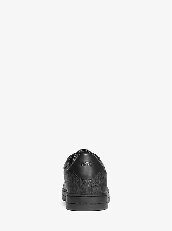 Men Michael Kors Keating Logo and Leather Sneakers Black | YNBRZG-358