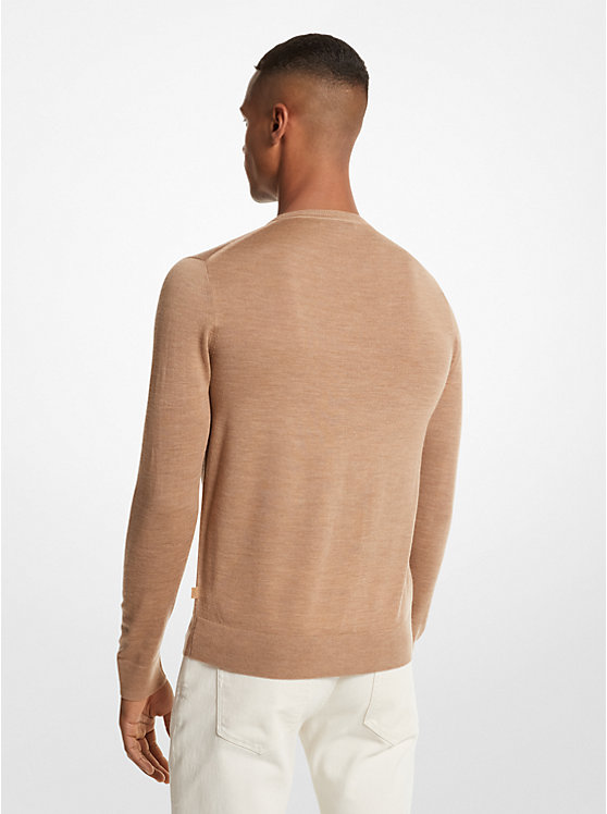 Men Michael Kors Merino Wool Sweaters Dark Brown | WEATDN-680