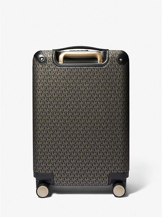 Men Michael Kors Metallic Logo Stripe Suitcases Black / Gold | YKJDGV-408