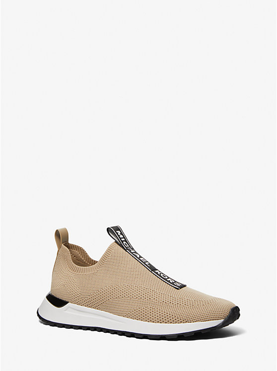 Men Michael Kors Miles Stretch Knit Slip-On Sneakers Beige | OYZASE-496