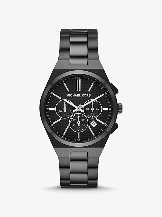 Men Michael Kors Oversized Lennox Black-Tone Watches Black | TLACNV-013