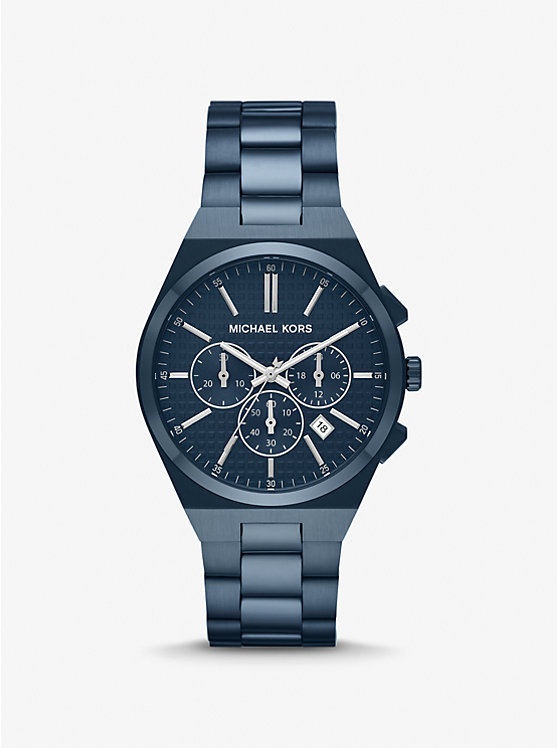 Men Michael Kors Oversized Lennox Blue-Tone Watches Navy | SBQAJF-185