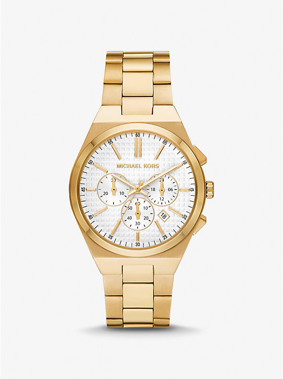 Men Michael Kors Oversized Lennox Gold-Tone Watches Gold | SXNLHK-743