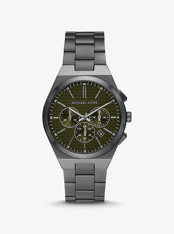 Men Michael Kors Oversized Lennox Gunmetal Watches Grey | KMJEDU-057