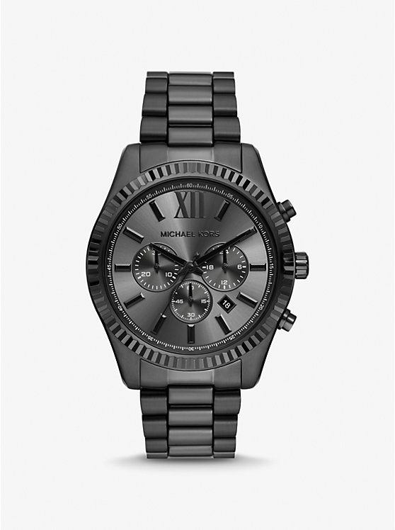 Men Michael Kors Oversized Lexington Black-Tone Watches Black | KOTYCP-204