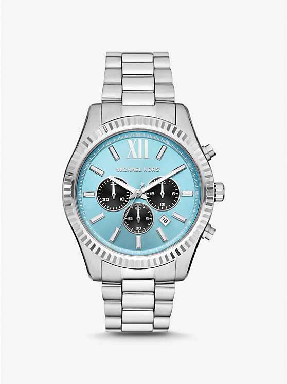 Men Michael Kors Oversized Lexington Silver-Tone Watches Silver | NTVZDB-739