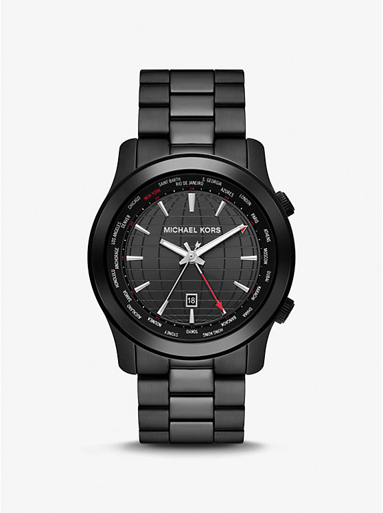 Men Michael Kors Oversized Runway Black-Tone Watches Black | LNMDKI-157