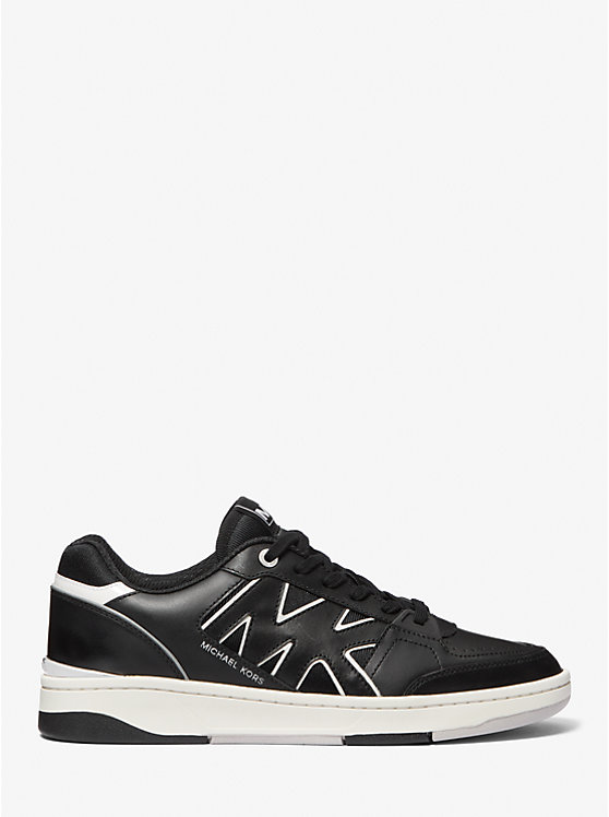 Men Michael Kors Rebel Leather Sneakers Black | DRBFIO-781