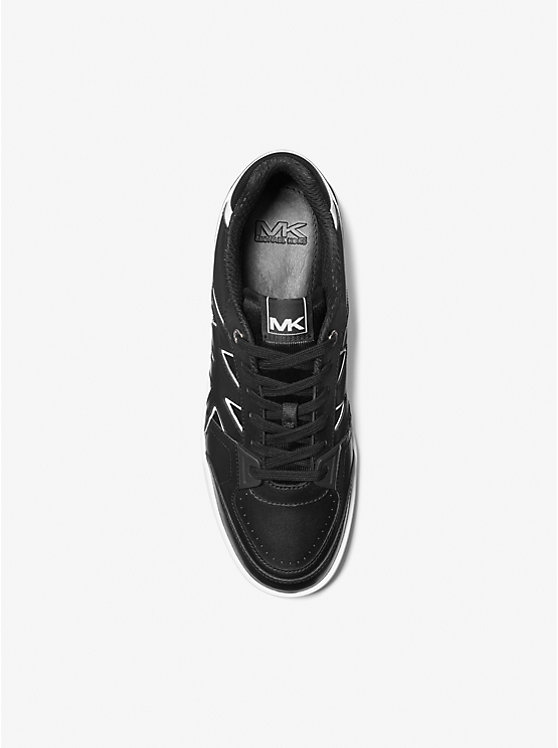 Men Michael Kors Rebel Leather Sneakers Black | DRBFIO-781