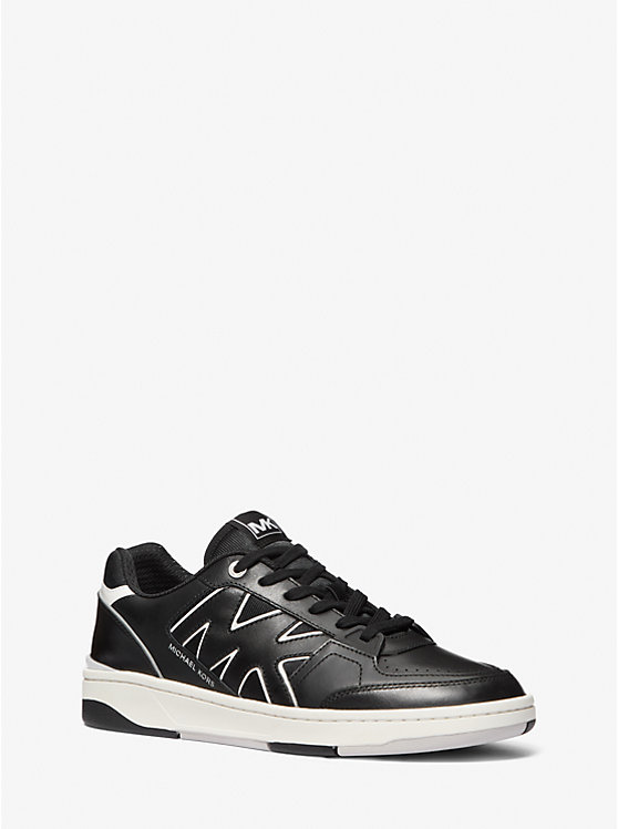 Men Michael Kors Rebel Leather Sneakers Black | DRBFIO-781