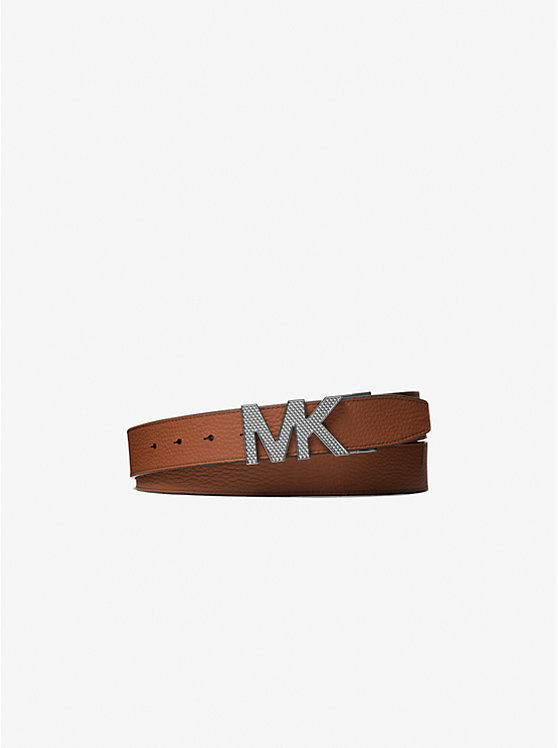 Men Michael Kors Reversible Logo and Leather Belts Black | DZXORK-873