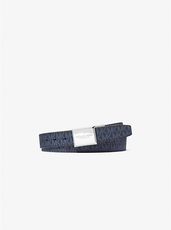 Men Michael Kors Reversible Logo and Leather Belts Blue | REQDML-564